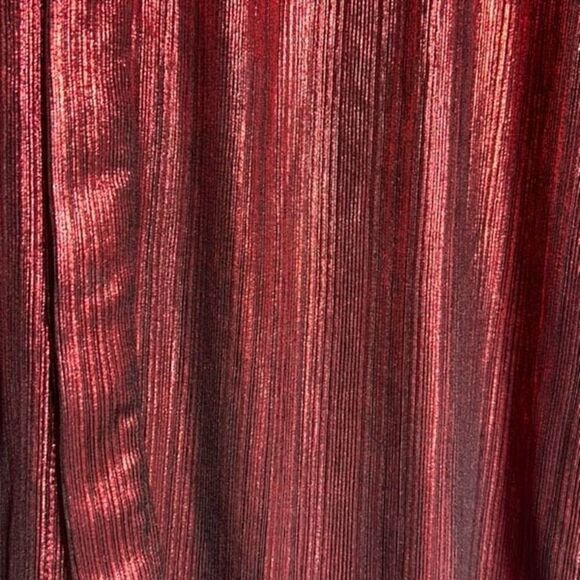 Paul Jones Men's Red Metallic 70's Disco Shirt Long Sleeve Button Down Size Medi - Picture 3 of 6